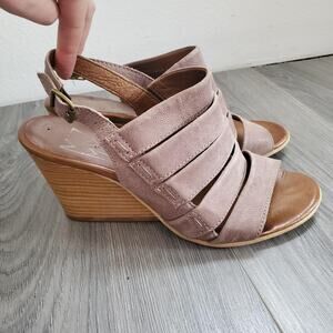 Miz Mooz Shoes Womens Size 40 EU Kenmare Wedge Sandals Slingback Leather Mauve